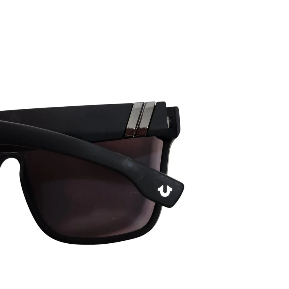 TRUE RELIGION Sunglasses Mens Black Blue Shield Mirrored Reflective TRM1799